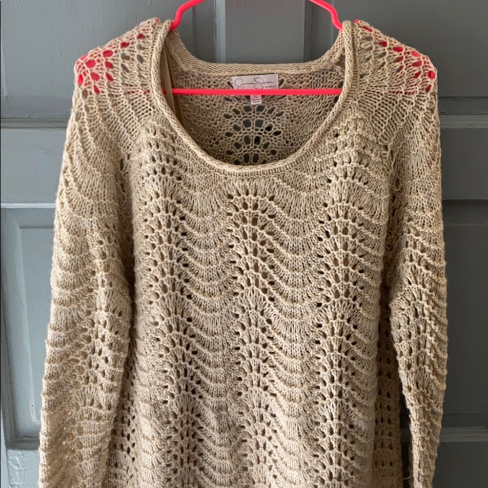 Jessica Simpson Maternity Sweater with cami Beige